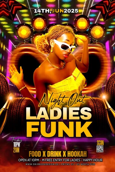 Black Maximalist Ladies Night  Poster Plakat template