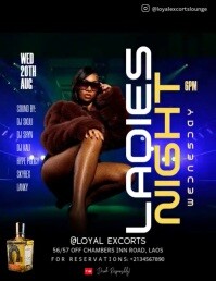 Black Maximalist Ladies Night Wednesday Party  Flyer (us Letter) template