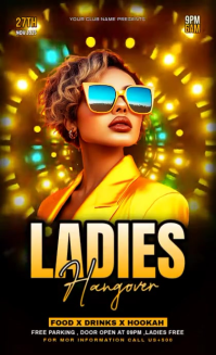 Black Maximalist Ladies Party Flyer Us Legal template