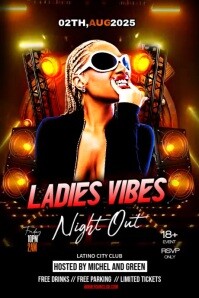 Black Maximalist Ladies Vibes Party Poster template