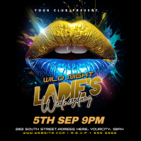 Black Maximalist Ladies Wild Night Wednesday Party  Instagram Post template