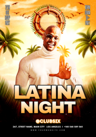 Black Maximalist Latin Night Party  A4 template