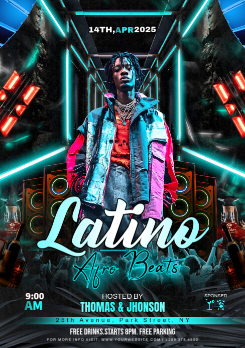 Black Maximalist Latin Party A5 template