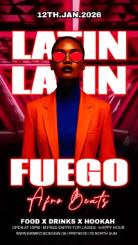 Black Maximalist Latin Party Flyer  Instagram Story Instagram-Story template
