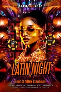 Black Maximalist Latina Night Banner 4' × 6' template