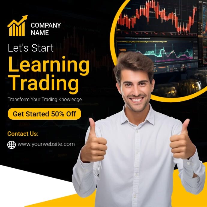 Black Maximalist Learning Trading Instagram Post Template | PosterMyWall