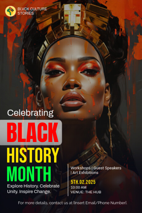 Black Maximalist Legacy & Unity: Black History Month Celebration Poster Poster template