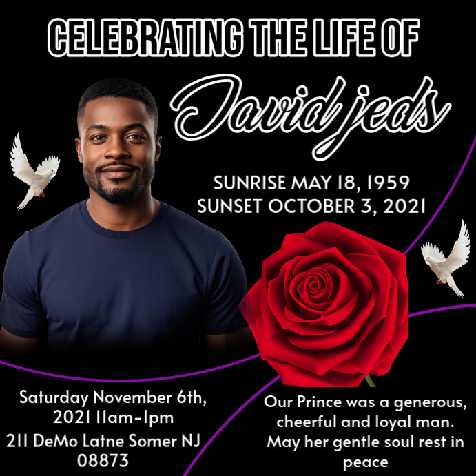 Black Maximalist  Life Celebrating Flyer Instagram Post template