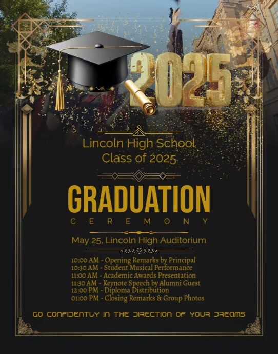 Copy of Black Maximalist Lincoln High School Class Of 2025 Graduation ...