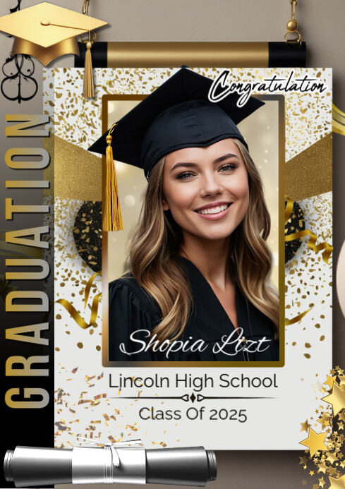 Black Maximalist Lincoln High School Graduate Class Of 2025 A2 template