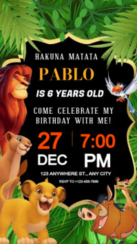 Black Maximalist Lion King Theme Party  Instagram Story template