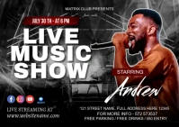Black Maximalist Live Music Night  Postcard template