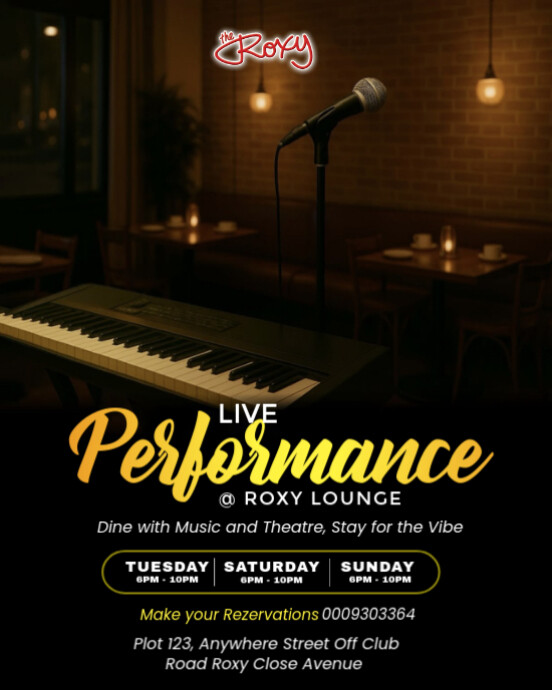 Black Maximalist Live Performance Flyer  Instagram Portrait template