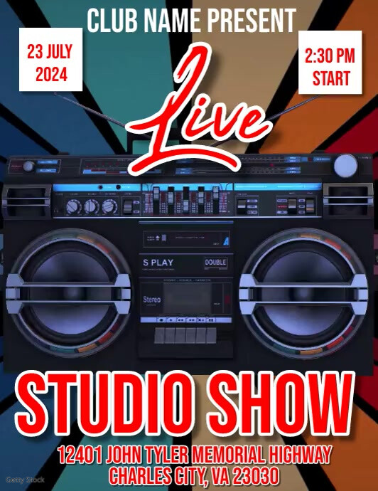 Black Maximalist Live Studio Show Flyer Flyer Template | PosterMyWall