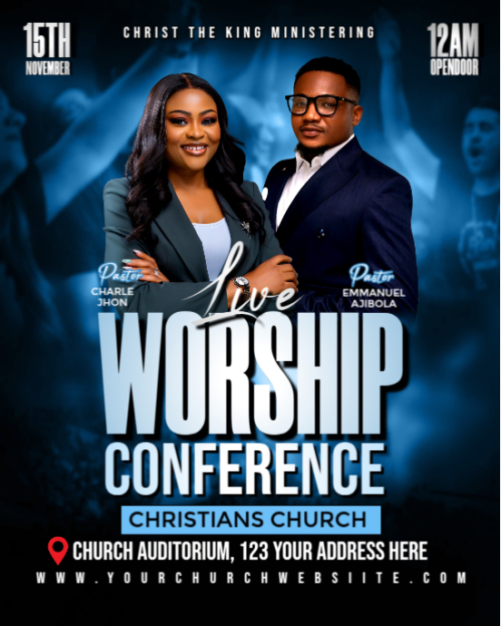 Black Maximalist Live Worship Conference Instagram Portrait Template ...