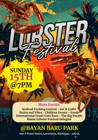 Black Maximalist Lobster Festival A5 template