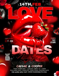 Black Maximalist Love Night Flyer (us Letter) template