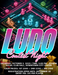 Black Maximalist Ludo Contest Flyer Flyer Flyer (us Letter) template