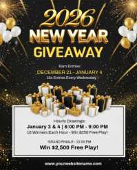Black New Year Giveaway Instagram Portrait Template