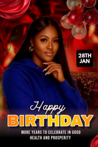 Black Maximalist Luxury Birthday Flyer Design Poster โปสเตอร์ template