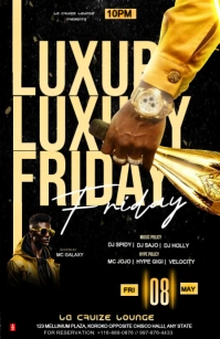 Black Maximalist Luxury Friday  Half Page Wide template
