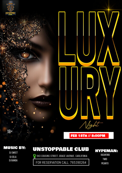 Black Maximalist Luxury Night Club Flyer A4 Template | PosterMyWall