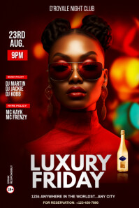 Black Maximalist Luxury Nightclub Event Template - Vip Party Design With Dj & Mc Lineup Poster