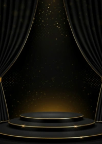 Black Maximalist Luxury Podium Background Design  A6 template