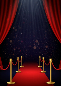 Black Maximalist Luxury Red Carpet Event Background  A6 template
