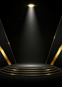 Black Maximalist Luxury Spotlight Podium Background  A6 template