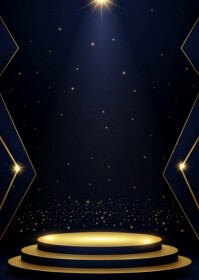 Black Maximalist Luxury Spotlight Podium Background  A6 template