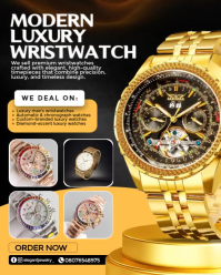 黑色 Luxury Wristwatch Promotion Instagram Portrait Template
