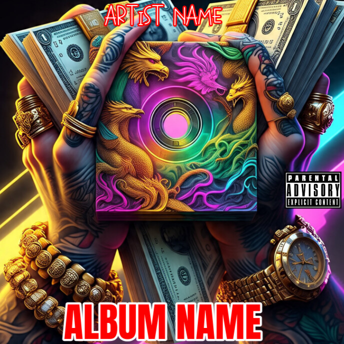 Black Maximalist M Album Cover ปกอัลบั้ม template