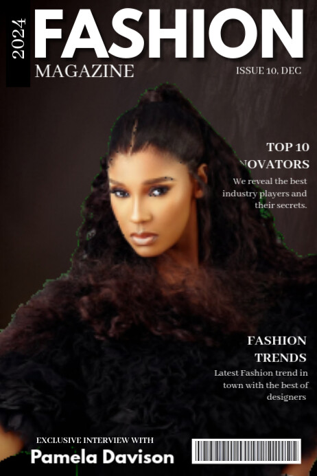 Black Maximalist Magazine Cover Model  Poster template