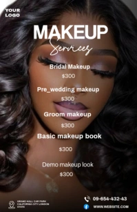 Black Maximalist Makeup Price List Templates Design Tabloid