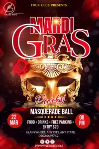 Black Maximalist Mardi Gras Masquerade And Carnival Celebration Party  Pinterest Graphic template
