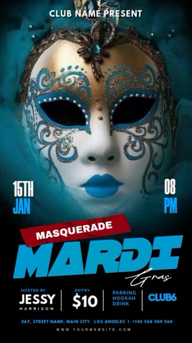 Black Maximalist Mardigras Party Instagram Story Indaba yaku-Instagram template