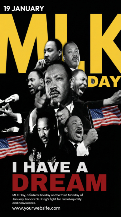 Black Maximalist Martin Luther King Jr. Day Instagram Story Template ...