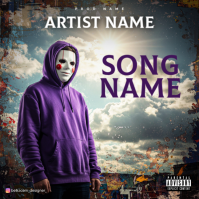 Black Maximalist Masked Men Album Cover template