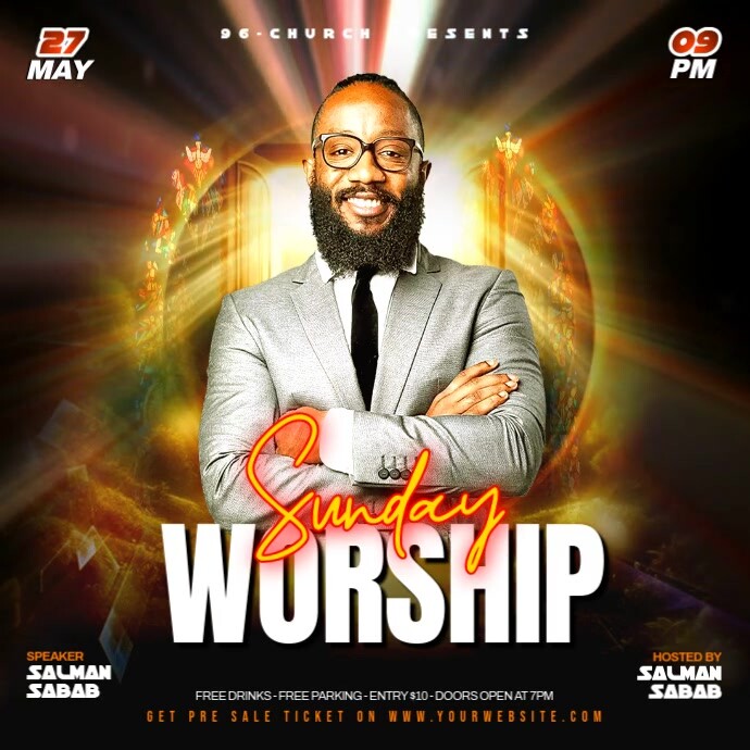 Black Maximalist Maximalist Sunday Worship Poster Video Flyer Instagram ...