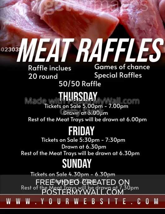 Copy of Black Maximalist Meat Raffle Flyer (us Letter | PosterMyWall