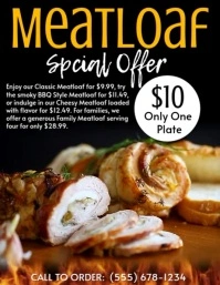 Black Maximalist Meatloaf Flyer (us Letter) Pamflet (Letter AS) template