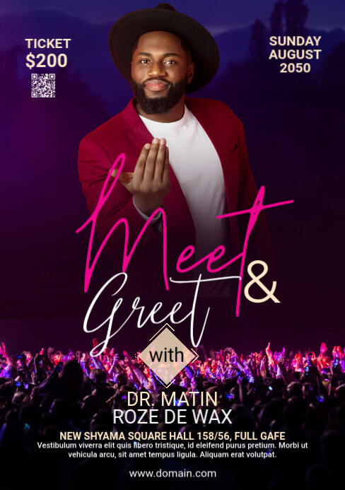 Black Maximalist Meet & Greet A5 template