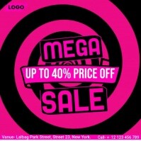 Black Maximalist Mega Sale  Instagram Post Instagram-bericht template