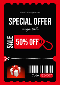 Black Maximalist Mega Sale Template  A4
