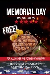 Black Maximalist Memorial Barbacue Sale Poste Poster template