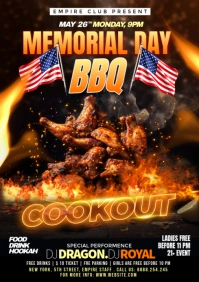 Black Maximalist Memorial Day Bbq Cookout  A3 template