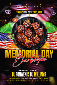 Black Black Maximalist Memorial Day Cookout Bbq Party Poster Poster Template