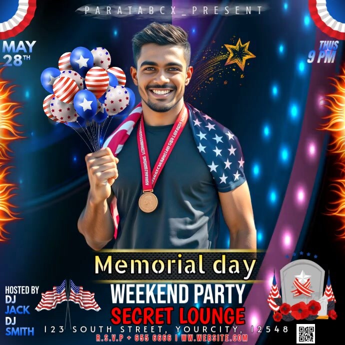 Copy of Black Maximalist Memorial Day Instagram Post | PosterMyWall