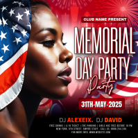 Black Maximalist Memorial Day Party Instagram Post template